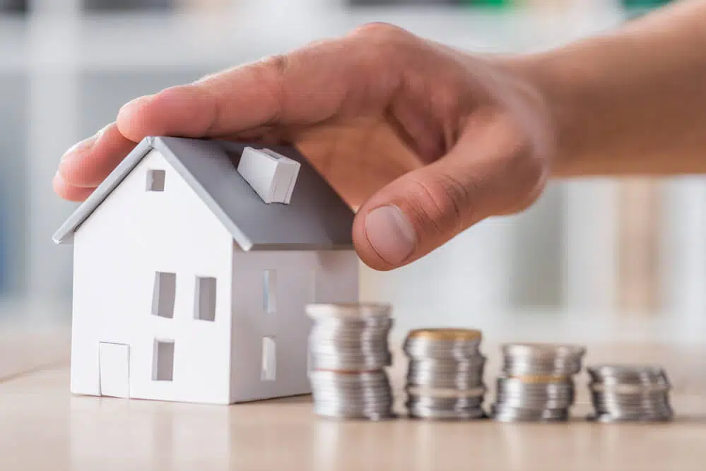 mini house and coins