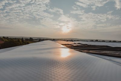 Water resistant tpo membrane positioned on the roof