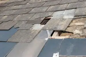 Damaged roof