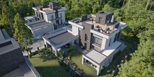 flat roof town houses