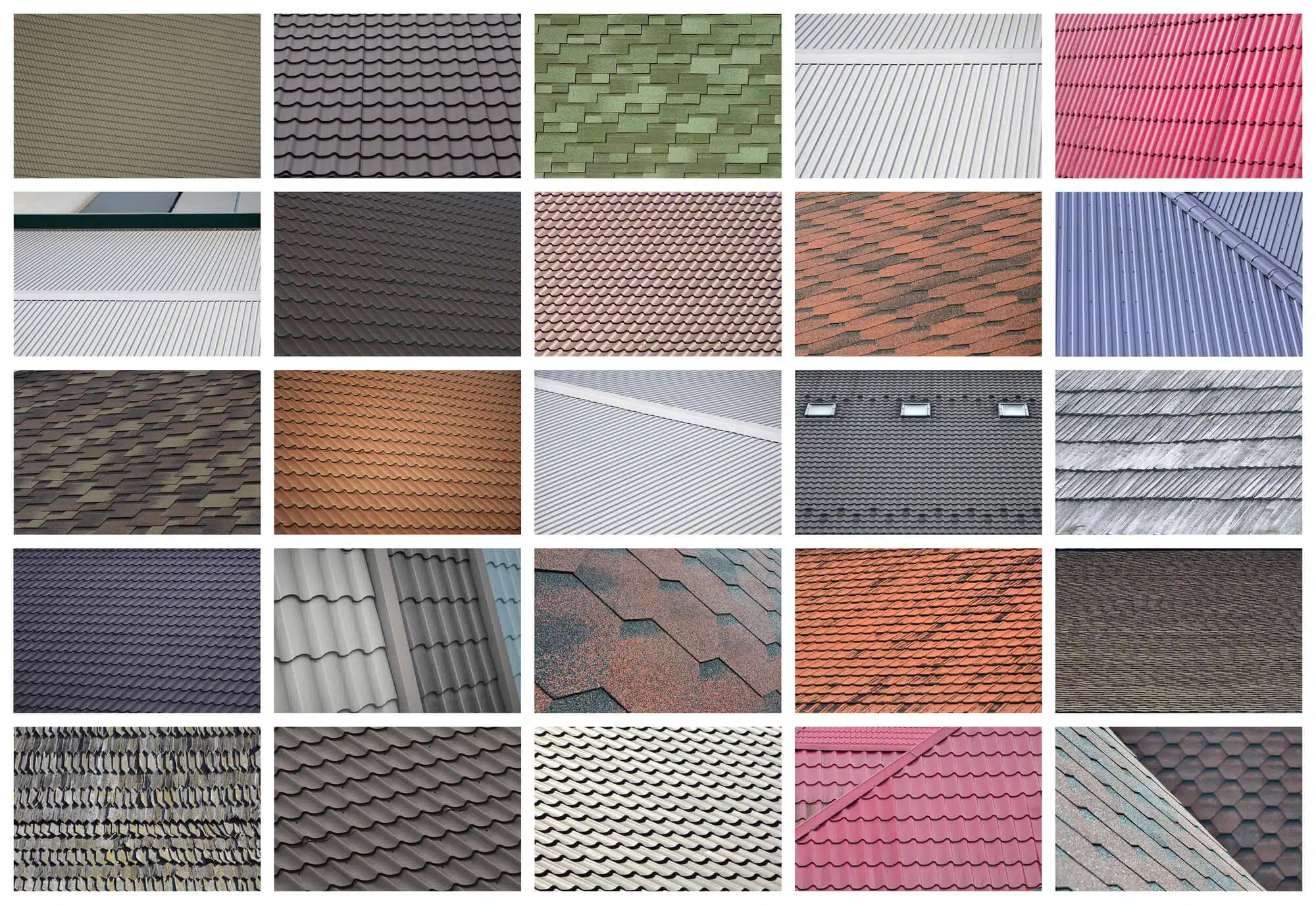 types of shingle and metal roofs