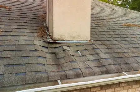 Roof damaged from water leak