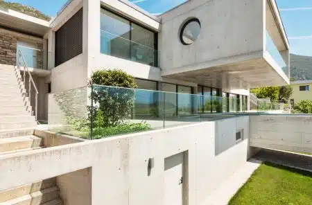 modern house with stucco siding