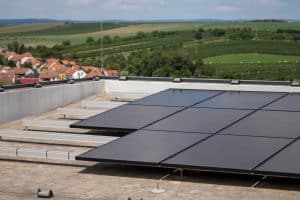 solar panel on a flat roof