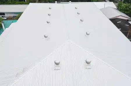 commercial roof with coating